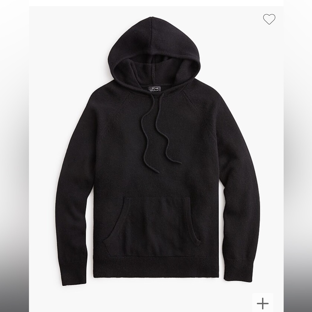 J.Crew cashmere black hoodie (size large)